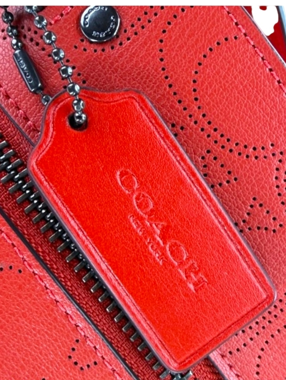 Coach Jordyn Perforated Leather Backpack Miami Red NWOT $450 Retail - Picture 9 of 16